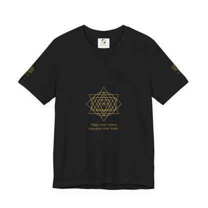 Spiritual Symbol Unisex Tee - Sacred Geometry Align with Your Inner Peace, Yoga Shirt, Meditation Top, Gift for Wellness Enthusiasts