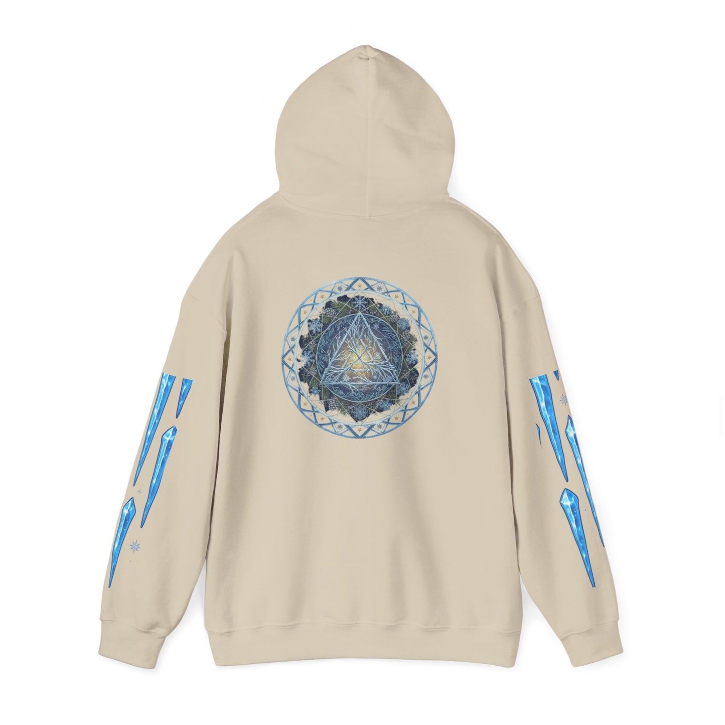 Cosmic Flow Geometric Pullover,  Sacred Geometry, Heavy Blend Hooded Sweatshirt, Christmas, Winter, Gift idea