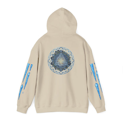 Cosmic Flow Geometric Pullover,  Sacred Geometry, Heavy Blend Hooded Sweatshirt, Christmas, Winter, Gift idea