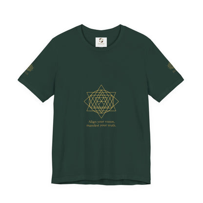 Spiritual Symbol Unisex Tee - Sacred Geometry Align with Your Inner Peace, Yoga Shirt, Meditation Top, Gift for Wellness Enthusiasts