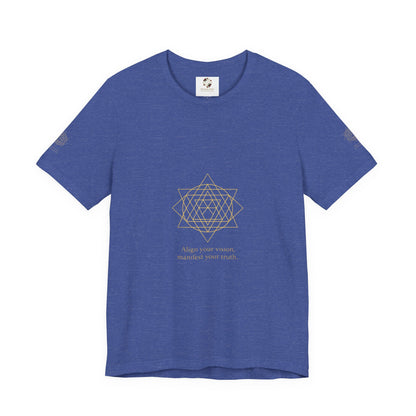 Spiritual Symbol Unisex Tee - Sacred Geometry Align with Your Inner Peace, Yoga Shirt, Meditation Top, Gift for Wellness Enthusiasts