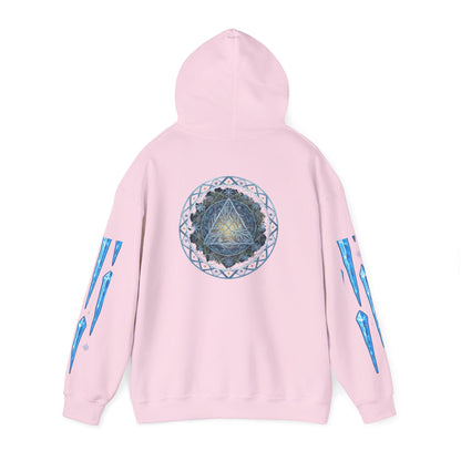 Cosmic Flow Geometric Pullover,  Sacred Geometry, Heavy Blend Hooded Sweatshirt, Christmas, Winter, Gift idea