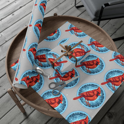 Festive Cardinal Gift Wrap Papers, Holiday Wrapping Paper, Christmas Gift Wrap, Nature-Themed Gift Wrapping, Eco-Friendly Gift Decorations