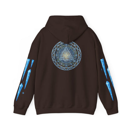 Cosmic Flow Geometric Pullover,  Sacred Geometry, Heavy Blend Hooded Sweatshirt, Christmas, Winter, Gift idea