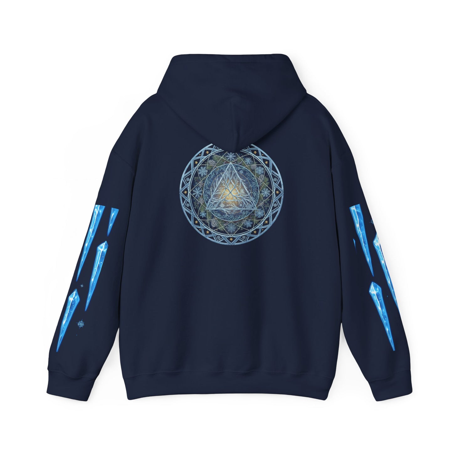 Cosmic Flow Geometric Pullover,  Sacred Geometry, Heavy Blend Hooded Sweatshirt, Christmas, Winter, Gift idea