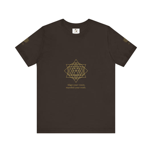 Spiritual Symbol Unisex Tee - Sacred Geometry Align with Your Inner Peace, Yoga Shirt, Meditation Top, Gift for Wellness Enthusiasts