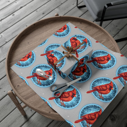 Festive Cardinal Gift Wrap Papers, Holiday Wrapping Paper, Christmas Gift Wrap, Nature-Themed Gift Wrapping, Eco-Friendly Gift Decorations