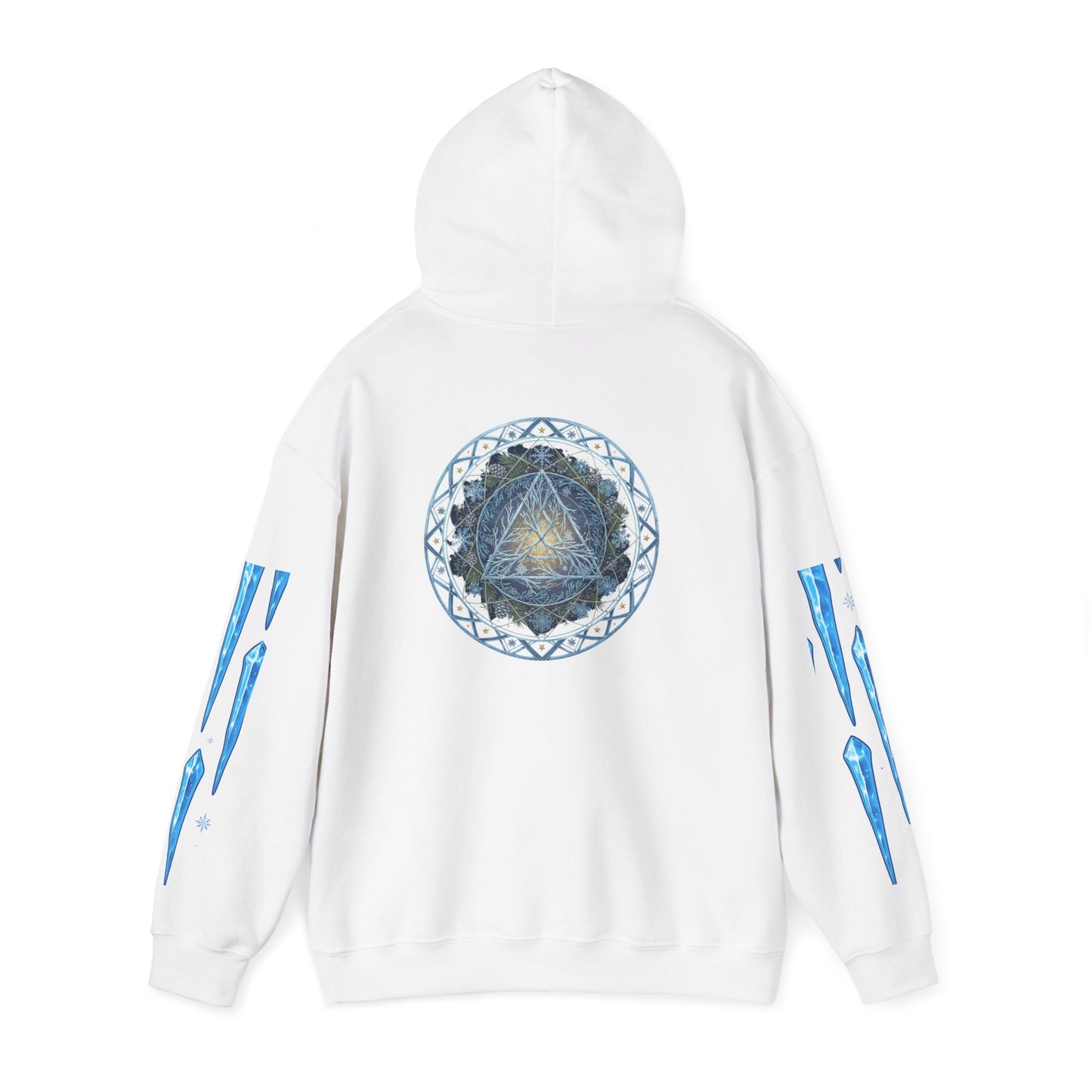 Cosmic Flow Geometric Pullover,  Sacred Geometry, Heavy Blend Hooded Sweatshirt, Christmas, Winter, Gift idea