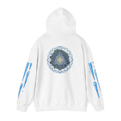 Cosmic Flow Geometric Pullover,  Sacred Geometry, Heavy Blend Hooded Sweatshirt, Christmas, Winter, Gift idea