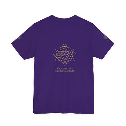 Spiritual Symbol Unisex Tee - Sacred Geometry Align with Your Inner Peace, Yoga Shirt, Meditation Top, Gift for Wellness Enthusiasts