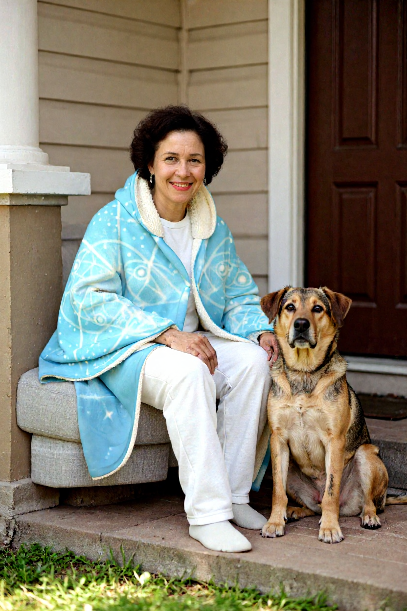 Heavenly Cherubs Hooded Sherpa Blanket | Light Blue Sacred Geometry Wearable Throw | Angelic Cupid Fleece Cloak | Angel Cherub Halo Gift